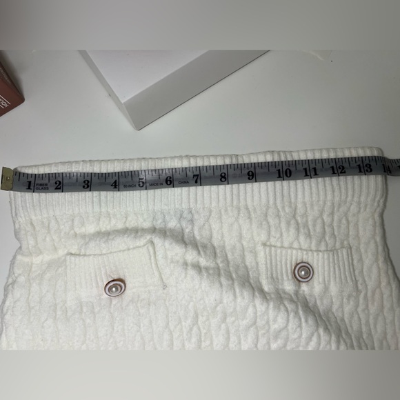 High Waist | Cream | Ribbed Maxi Pencil Skirt | Sz L  NWOT - Picture 7 of 9